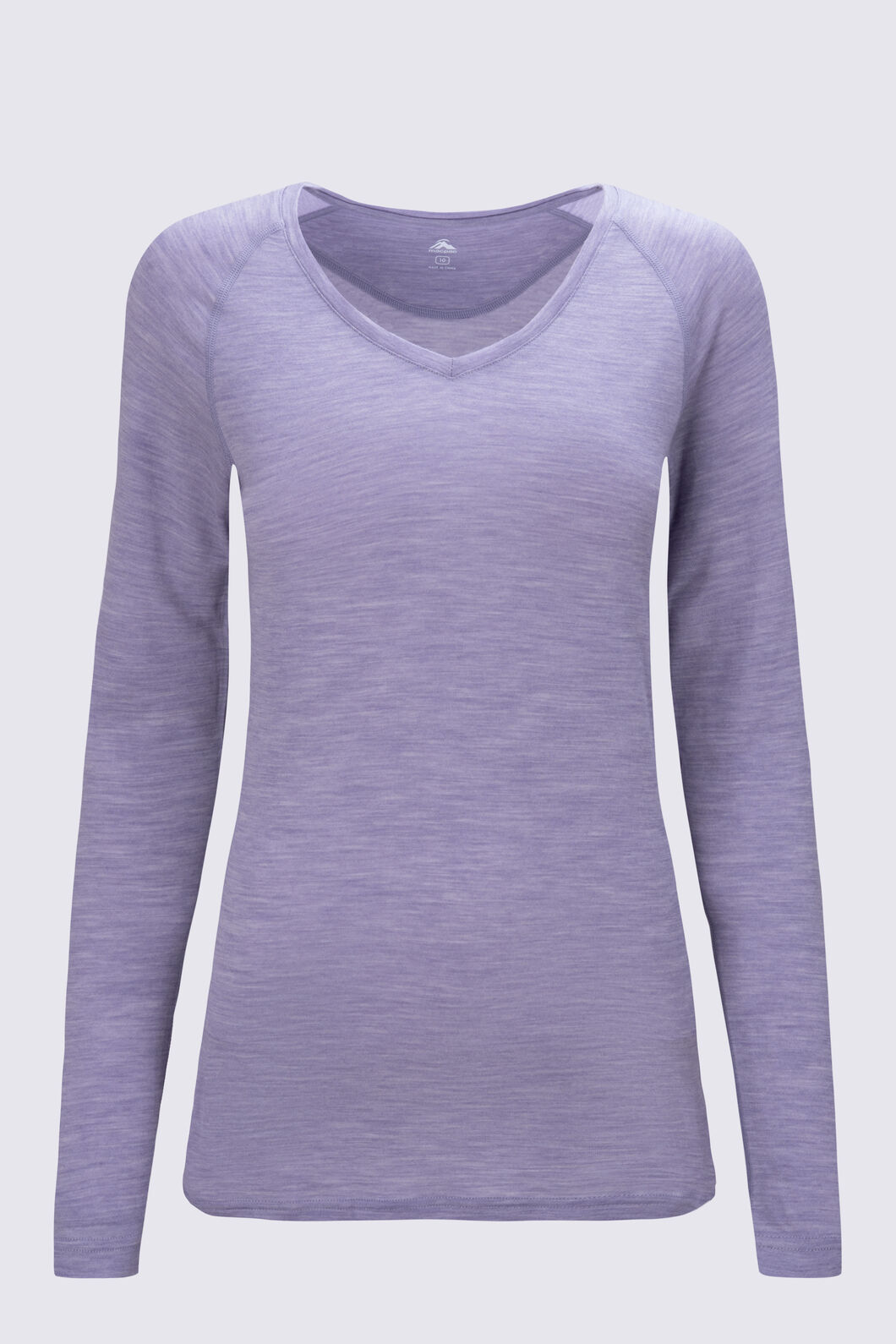 Macpac Women's 150 Merino V-Neck Top, Lavender Grey Marle, hi-res