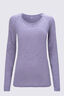 Macpac Women's 150 Merino V-Neck Top, Lavender Grey Marle, hi-res