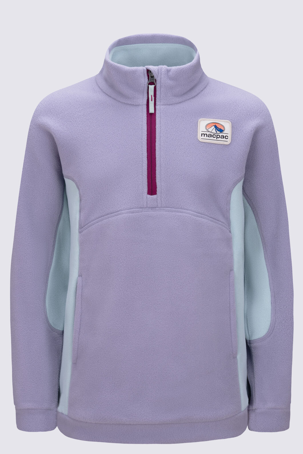 Macpac Kids' Heritage Fleece Pullover, Lavender grey/Blue Haze, hi-res