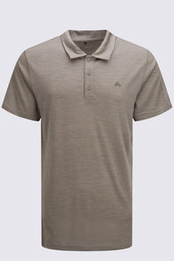 Macpac Men's Venture Merino Blend Polo, Kelp Marle, hi-res