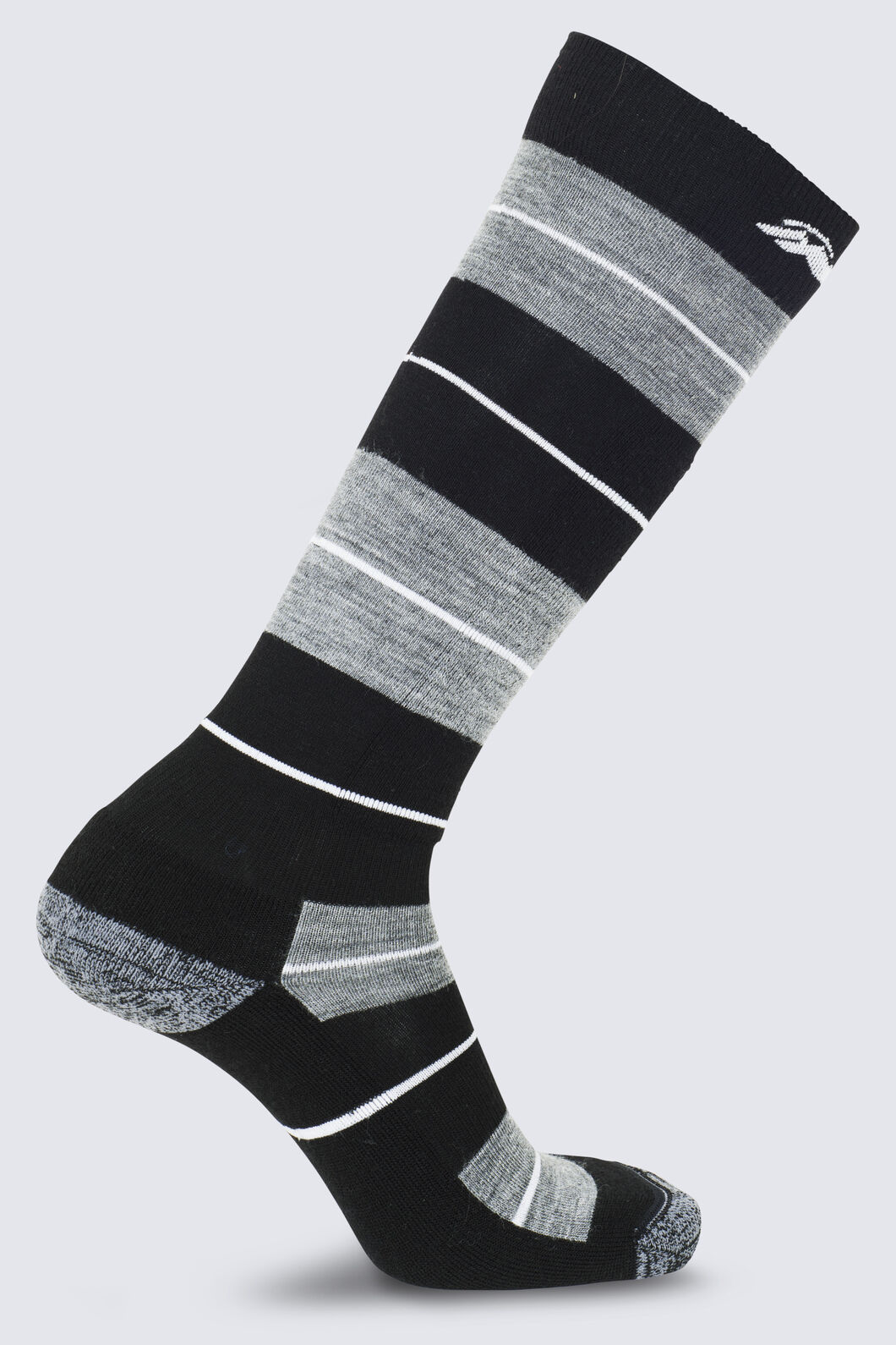 Macpac Merino Blend Ski Sock, Black/Monument, hi-res