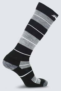 Macpac Merino Blend Ski Sock, Black/Monument, hi-res
