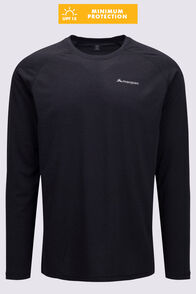 Macpac Men's Eyre Long Sleeve T-Shirt, Black, hi-res