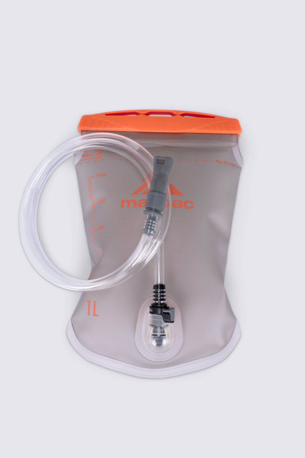 Macpac Hydration Reservoir Slide Top &mdash; 1L, Grey/Orange, hi-res
