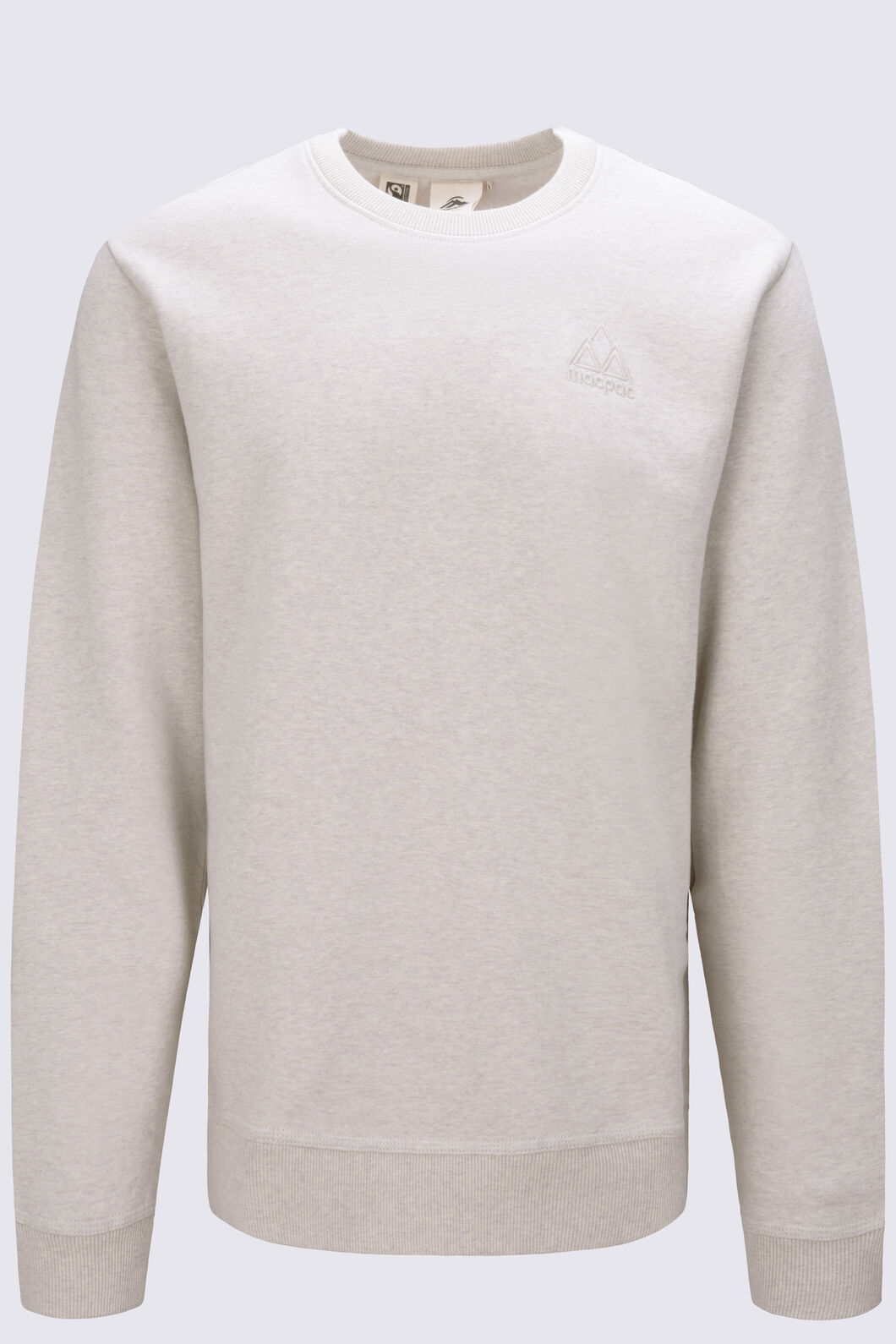Macpac Men's Vintage Heavyweight Fairtrade Organic Cotton Crew, Neutral Marle, hi-res