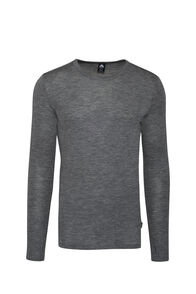 Macpac Men's 220 Merino Long Sleeve Top, Mid Grey Marle, hi-res