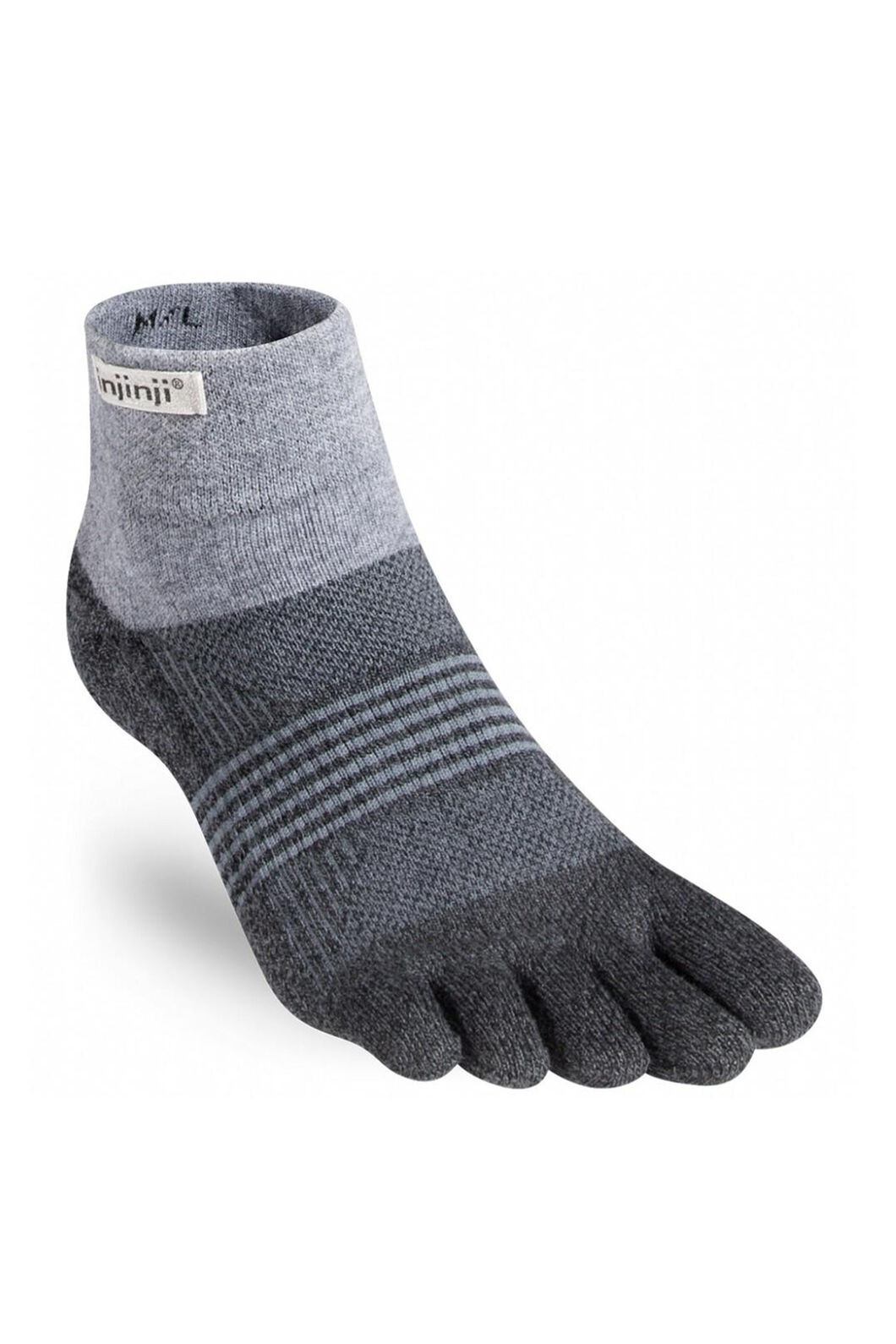 Injinji Women's Trail Midweight Mini-Crew Toesock, Granite, hi-res