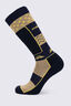 Macpac Tech Ski Sock, Baritone Blue/Maple, hi-res