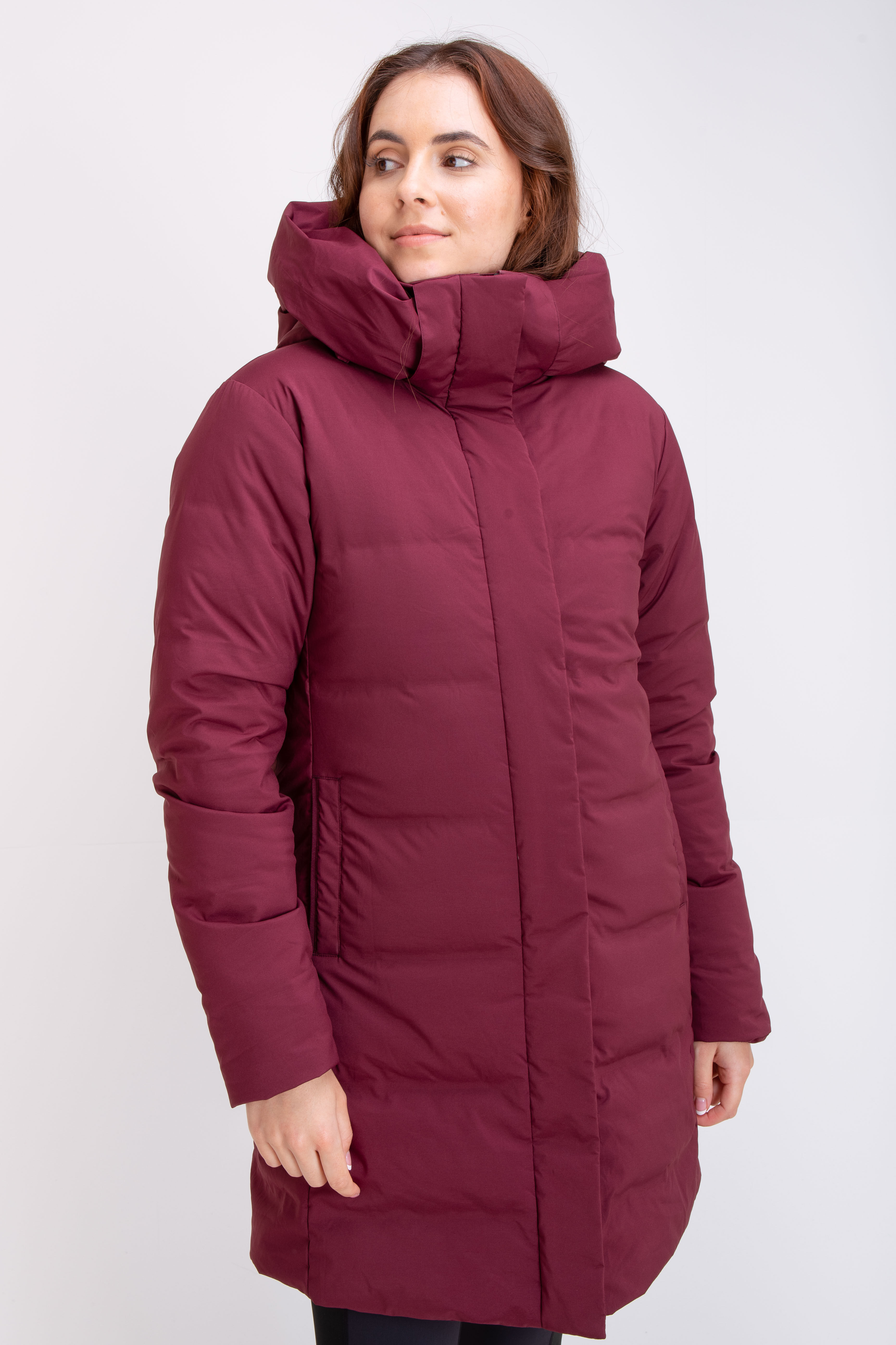 Burgundy down outlet coat womens