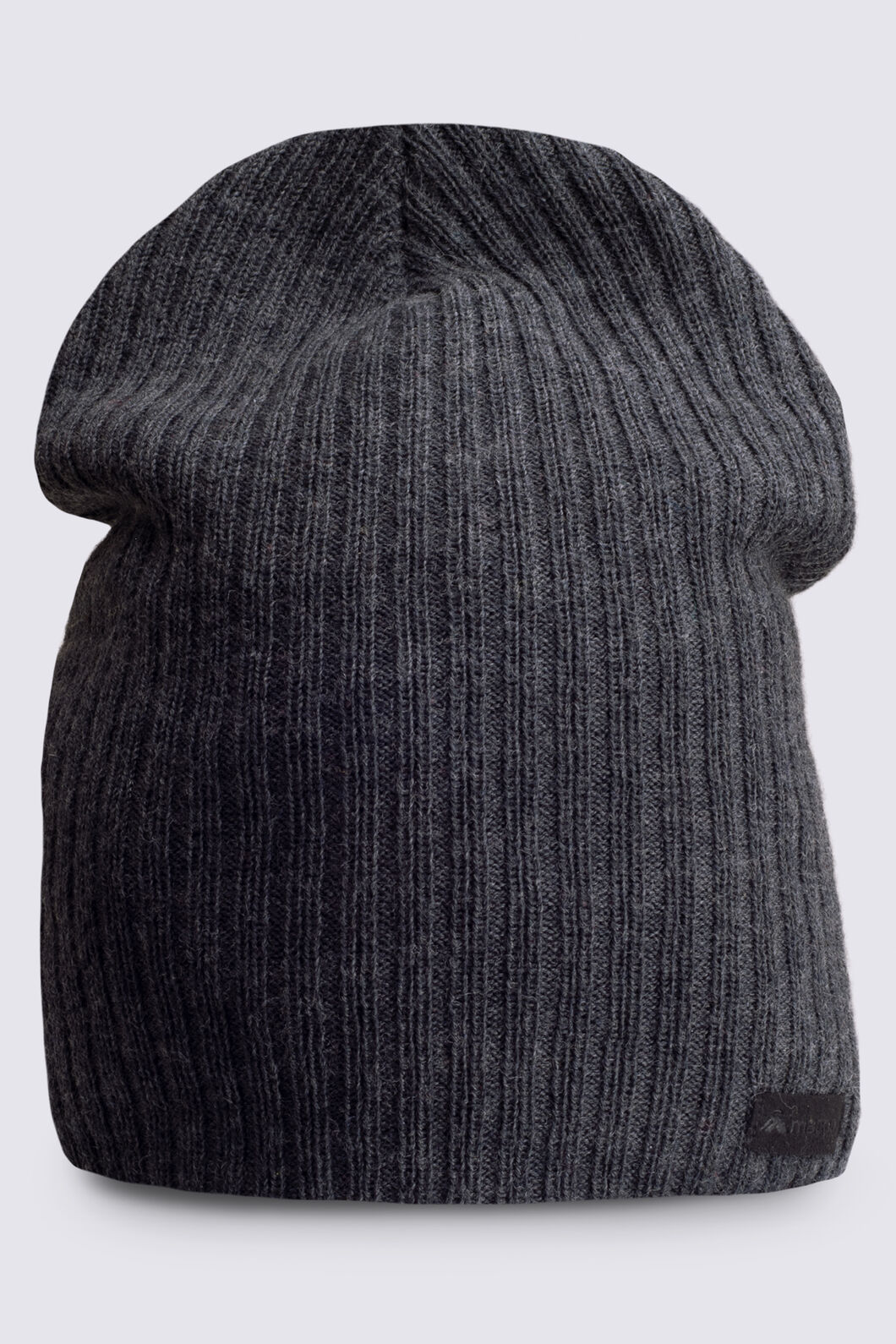 Macpac Ultrafine Merino Rib Beanie, Charcoal Marle, hi-res