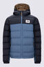 Macpac Kids' Halo Hooded Down Jacket, Black/Bering Sea, hi-res