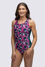 Macpac Women's Southshore Active One Piece Swimsuit, Deep Teal Shatter, hi-res