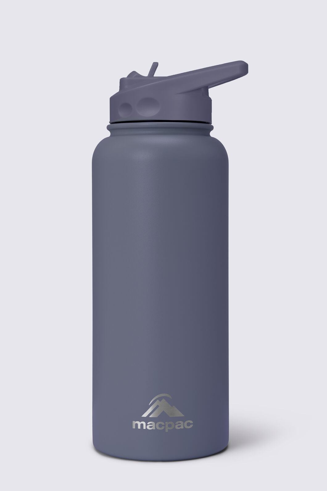 Macpac Insulated Wide Mouth Bottle with Straw Lid &mdash; 1L, Slate Grey, hi-res