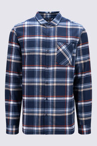 Macpac Men's Sutherland Flannel Shirt, Navy Plaid, hi-res