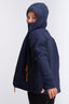 Macpac Kids' Mini Mountain Hooded Fleece Jacket, Navy/Desert Sun, hi-res