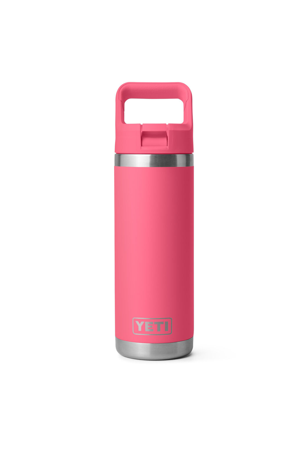 YETI® Rambler® Bottle with Straw Cap — 18 oz, Tropical Pink, hi-res