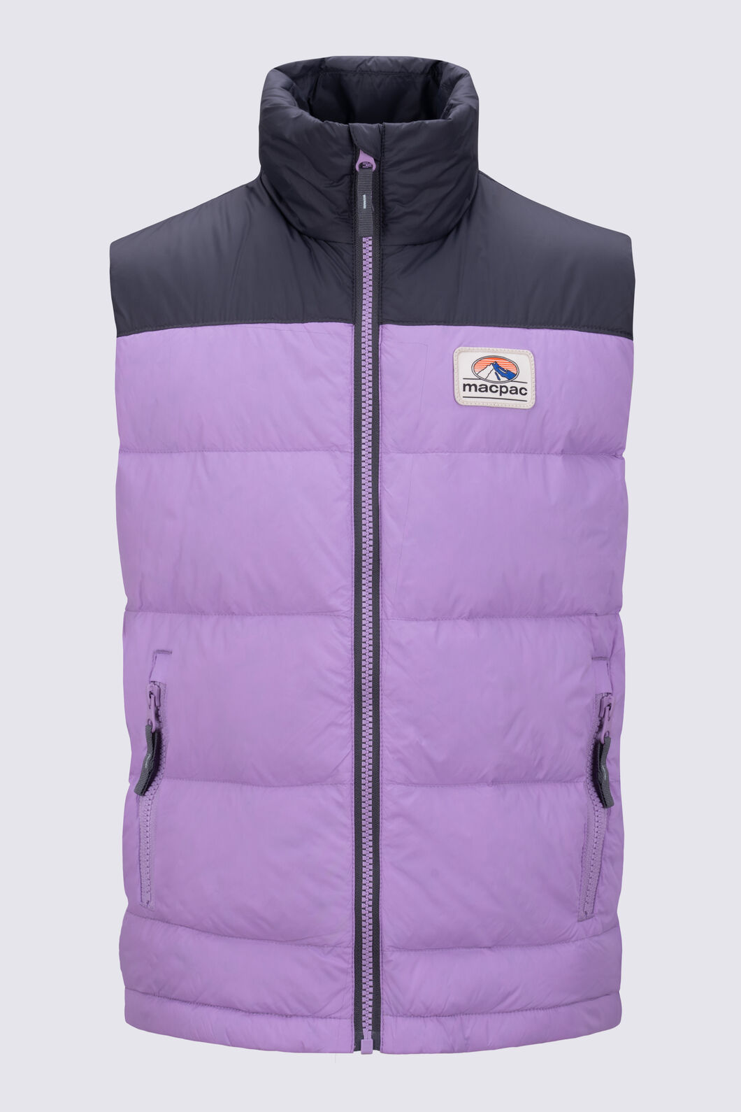Macpac Kids' Halo Down Vest, Asphalt/African Violet, hi-res