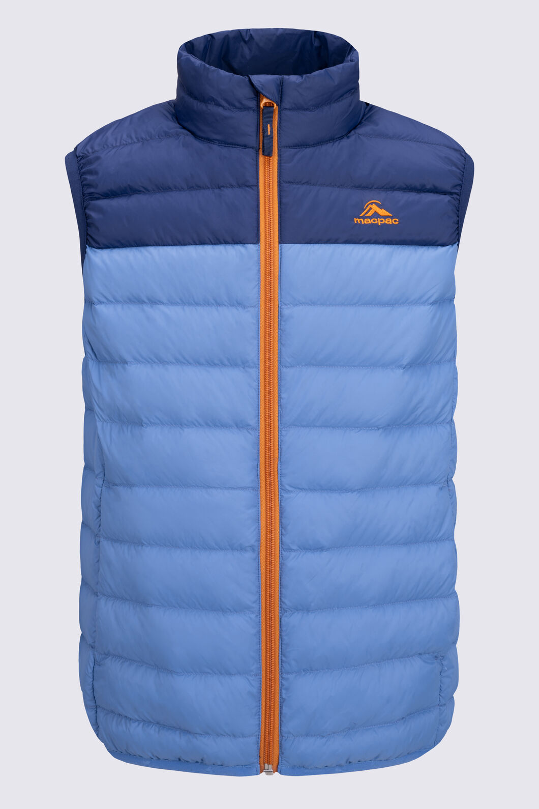 Macpac Kids' Uber Light Down Vest ♺, Medieval Blue, hi-res