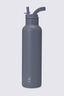 Macpac Insulated Standard Bottle with Straw Lid — 630ml, Slate Grey, hi-res
