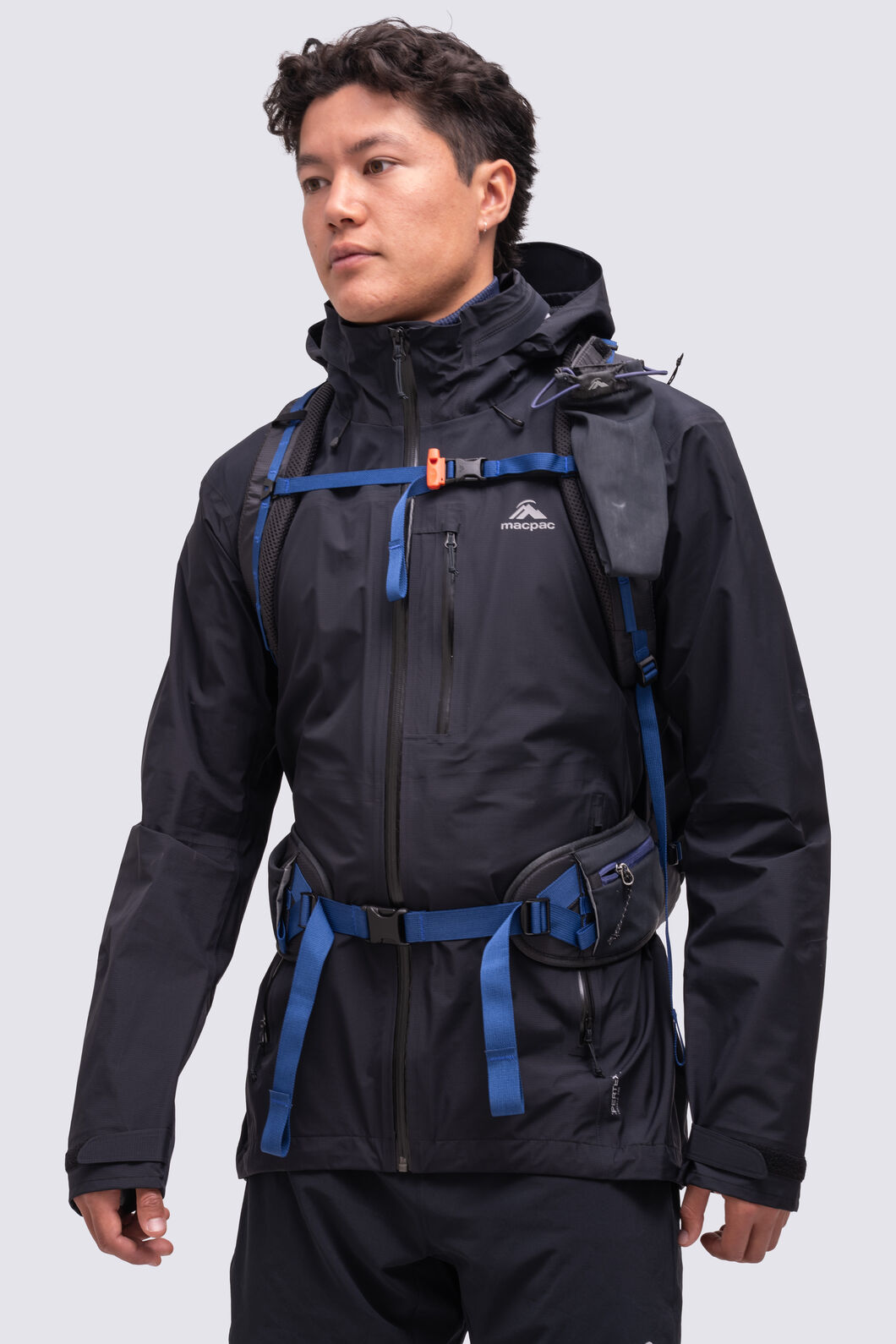 Macpac Men's Traverse Rain Jacket, Black, hi-res