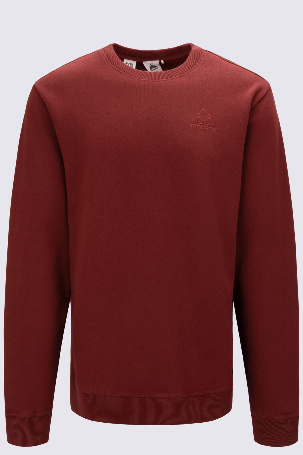 Macpac Men's Vintage Heavyweight Fairtrade Organic Cotton Crew, Fired Brick, hi-res