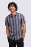 Macpac Men's Eclipse Short-Sleeve Shirt, Navy Iris Check, hi-res