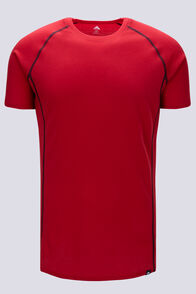 Macpac Men's Geothermal Short Sleeve Top, Scarlet Sage, hi-res