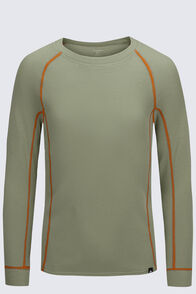 Macpac Kids' Geothermal Long Sleeve Top, Hedge Green, hi-res