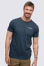 Macpac Men's Abstract Nature New Cotton Short Sleeve T-Shirt, Midnight Navy, hi-res