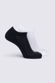 Macpac Everyday Ankle Sock &mdash; 2 Pack, Black/White, hi-res