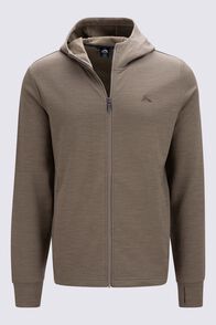 Macpac Men's Craigieburn Merino Blend 280 Hooded Jacket, Stone Grey Marle, hi-res