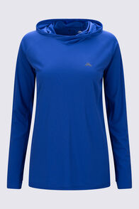Macpac Women's Trail Long Sleeve Hooded Top, Bluing, hi-res