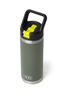 YETI® Rambler® Bottle with Straw Cap — 18 oz, Camp Green/Firefly Yellow, hi-res
