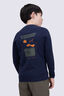 Macpac Kids' Te Papakura O Taranaki NP Fairtrade Organic Cotton Long Sleeve T-Shirt, Navy Iris, hi-res