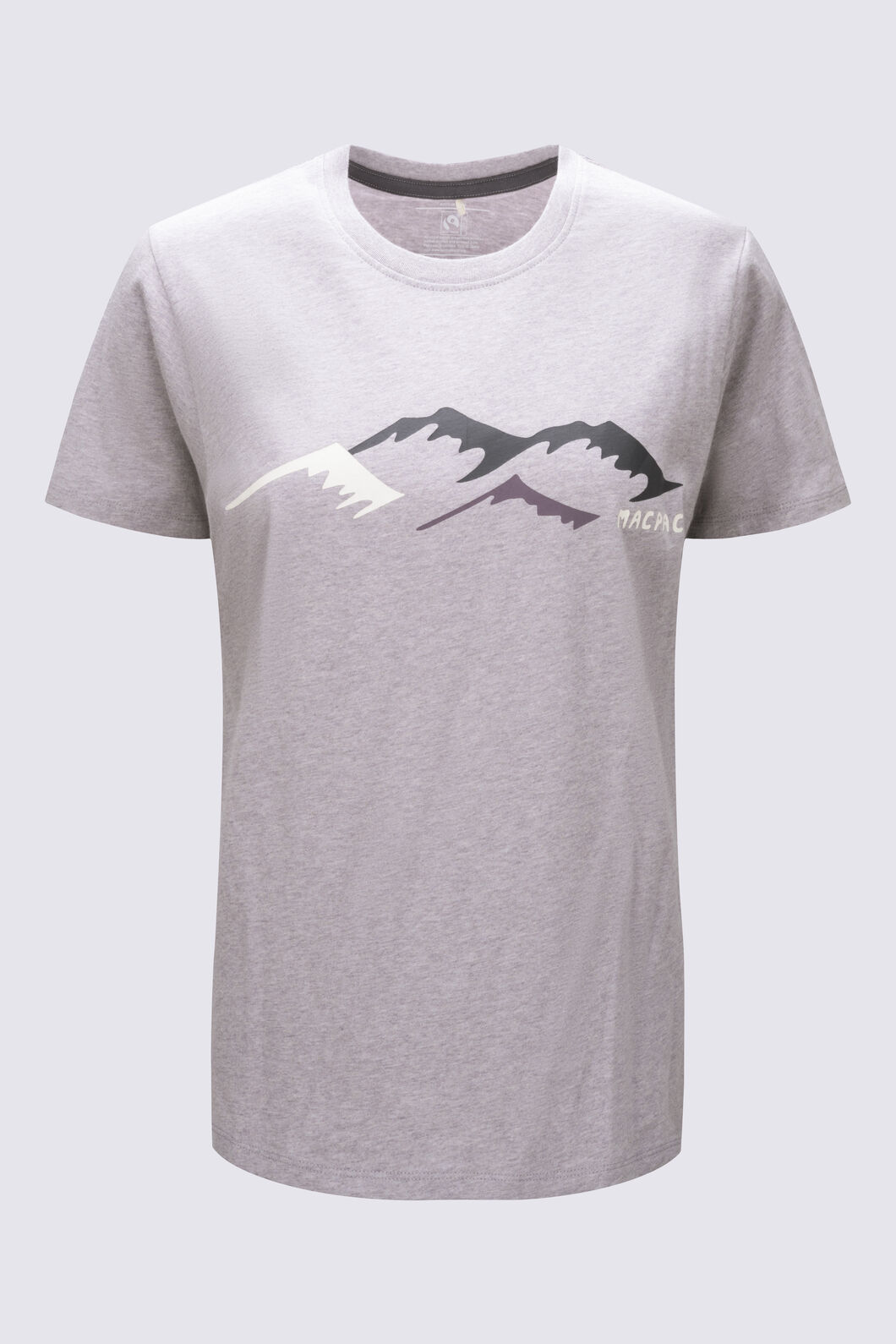 Macpac Women's McIntyre Mountains Fairtrade Organic Cotton Short Sleeve T-Shirt, Minimal Grey Marle, hi-res