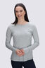 Macpac Women's Ella 180 Merino Long Sleeve T-Shirt, Aqua Grey Marle, hi-res