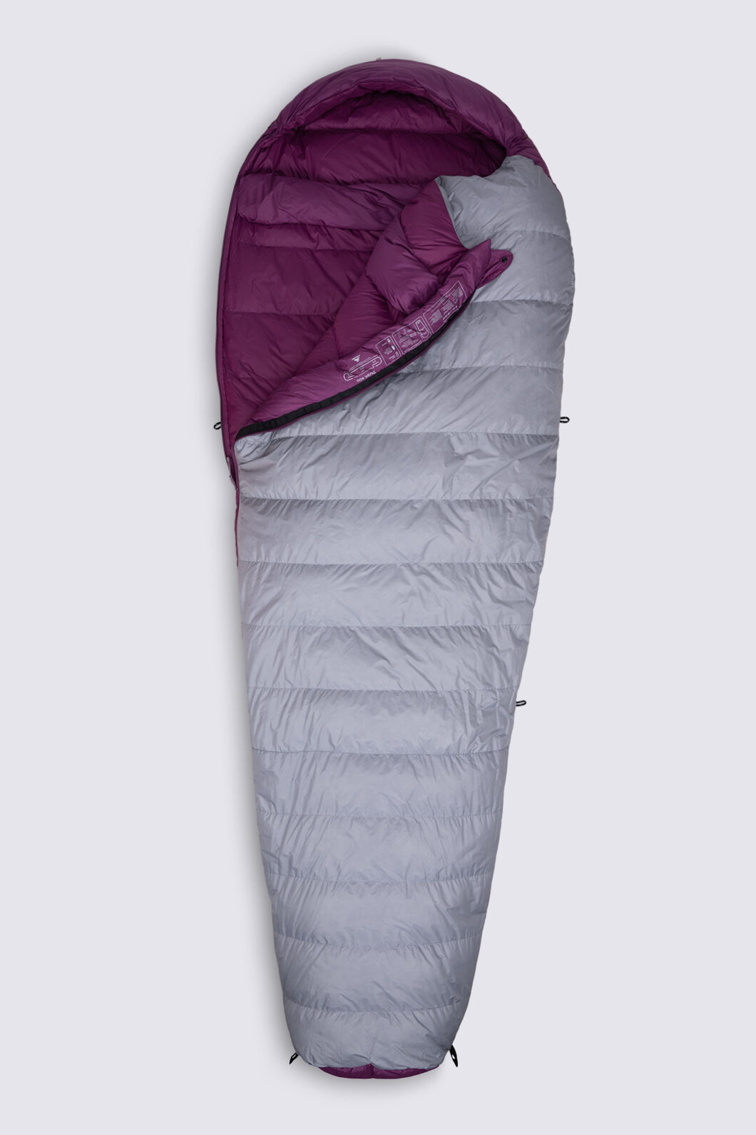Macpac Women's Dusk 400 Down Sleeping Bag (3&deg;C), Sleet/Magenta, hi-res