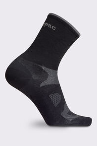 Macpac Rouleur Merino Cycling Sock, Black, hi-res