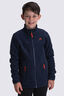 Macpac Kids' Mini Mountain Fleece Jacket, Navy/Pureed Pumpkin, hi-res