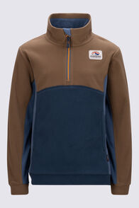 Macpac Kids&rsquo; Heritage Fleece Pullover, Midnight Navy/Bering Sea/Kanga, hi-res