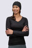 Macpac Women's 150 Merino V-Neck Top, Black, hi-res