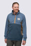 Macpac Men&rsquo;s Heritage Fleece Pullover, Bering Sea/Midnt Navy/Kangaroo, hi-res