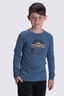 Macpac Kids' Retro Long Sleeve T-Shirt, Copen Blue, hi-res