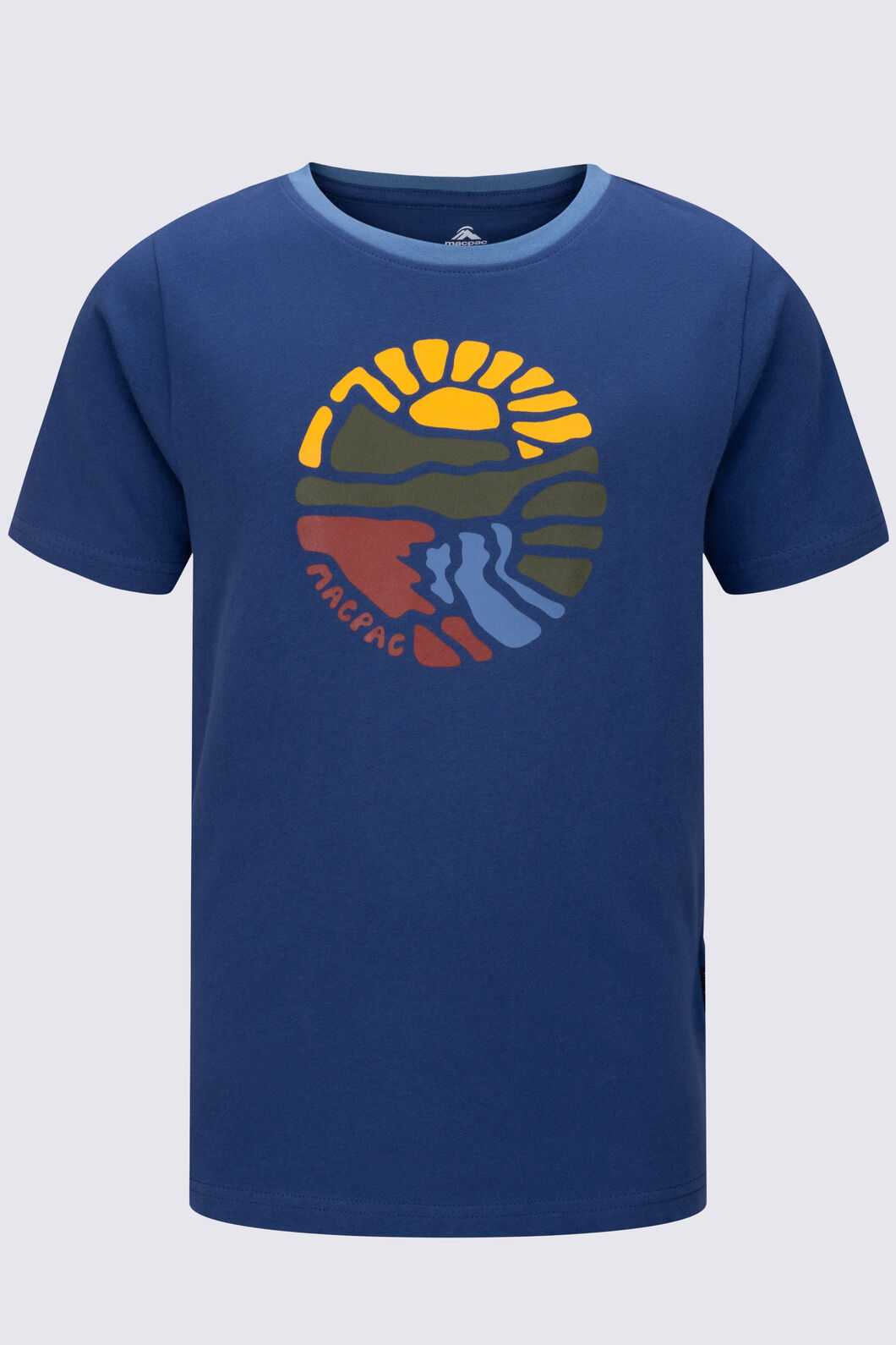 Macpac Kids' Abstract Nature Fairtrade Organic Short Sleeve T-Shirt, Oceana, hi-res