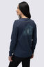 Macpac Women's Cameron Hut Fairtrade Organic Cotton Long Sleeve T-Shirt, Navy Marle, hi-res