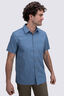 Macpac Men's Landscape Short Sleeve Shirt, Captains Blue, hi-res