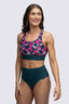 Macpac Women's Southshore Bikini Top, DeepTeal/Shatter Print, hi-res