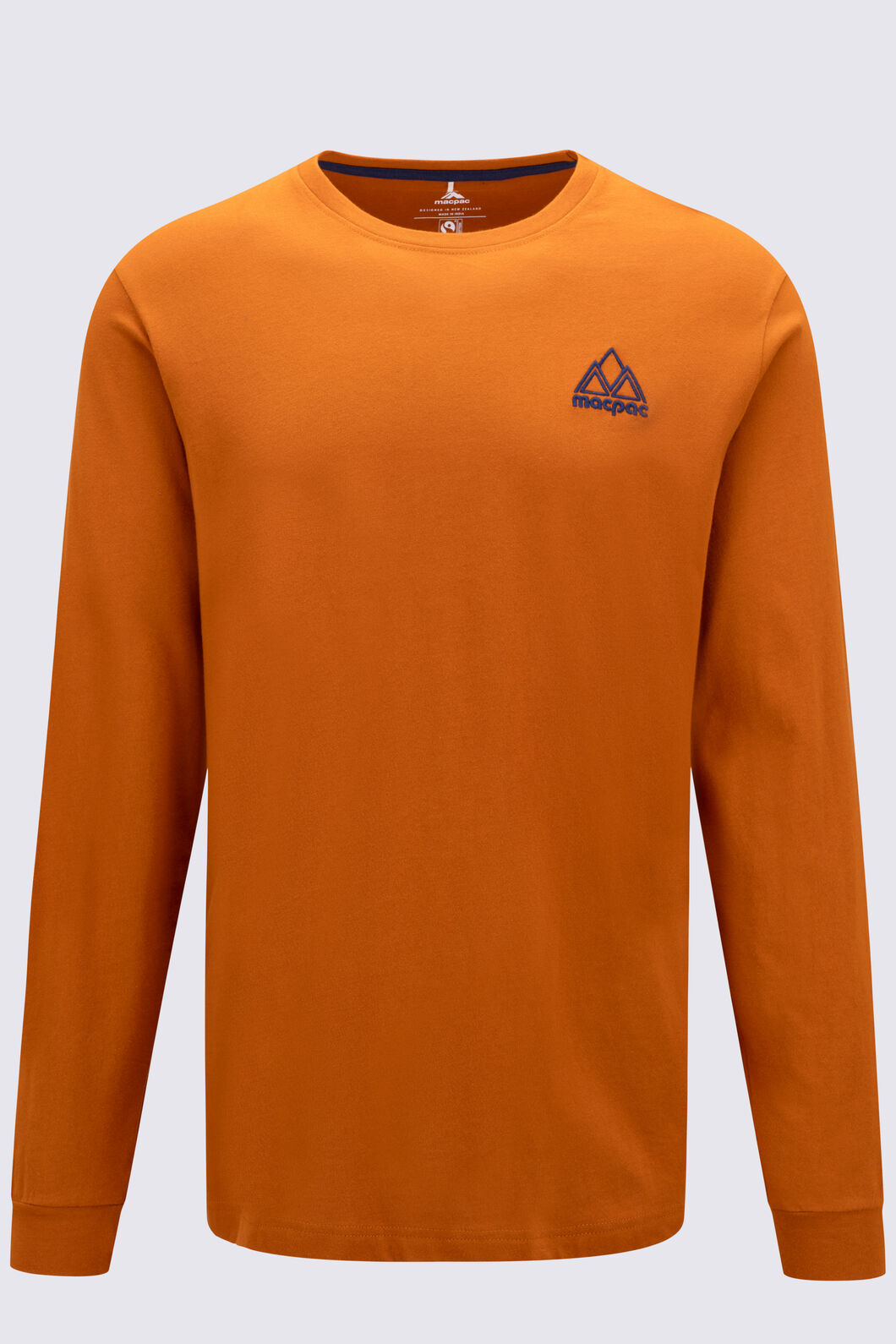 Macpac Men's Vintage Embroidered Fairtrade Organic Cotton Long Sleeve T-Shirt, Autumnal, hi-res