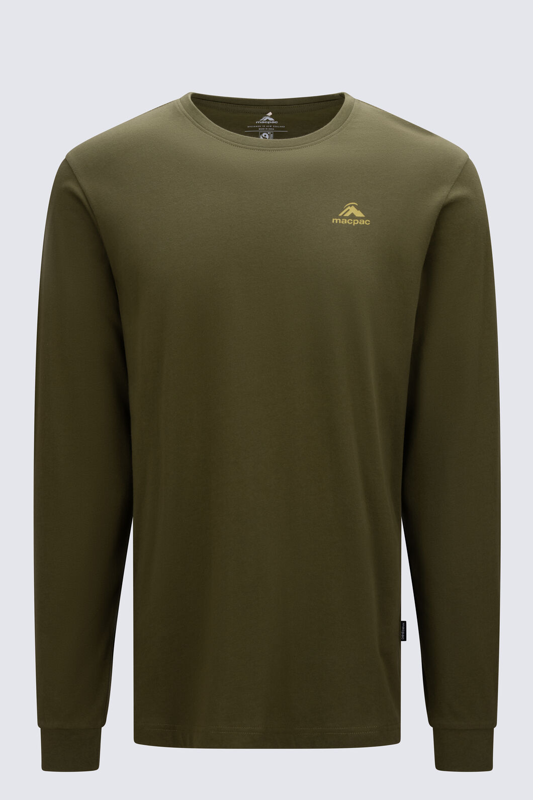 Macpac Men's Aoraki Topo Fairtrade Organic Cotton Long Sleeve T-Shirt, CYPRESS, hi-res