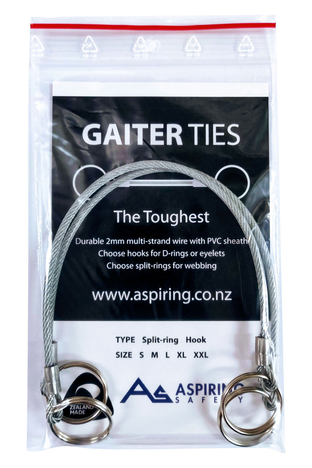 Aspiring Safety Gaiter Ties, None, hi-res
